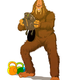 Step 2: Bend your knees, making sure they stay in line with your toes. Hold the beaver out as you squat, because it will bite you.